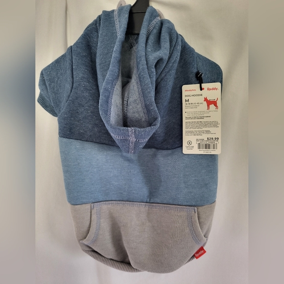 Reddy - Blue and Gray Small Dog Hoodie - (M) - Picture 2 of 4